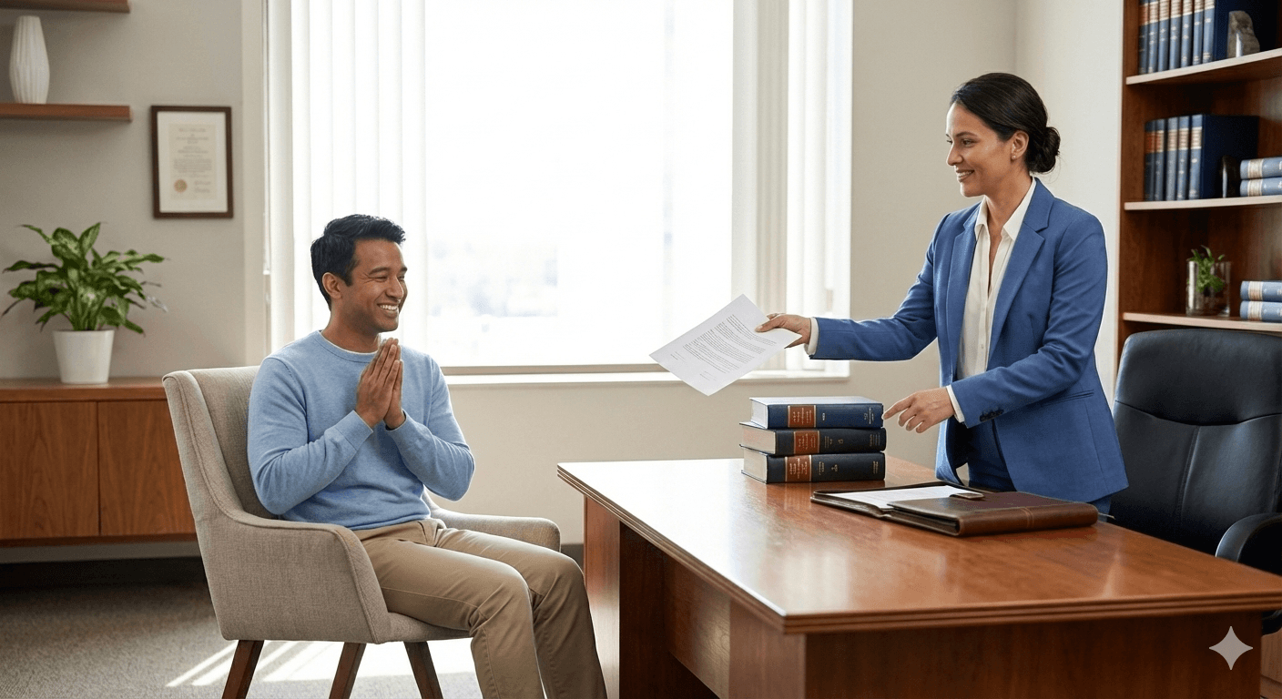 Driver meeting with an independent legal professional
