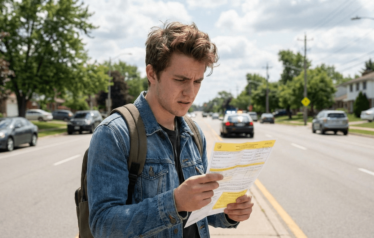 Driver with traffic ticket